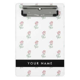 Rode rozen, patroon van Rozen, Jouw naam Mini Klembord