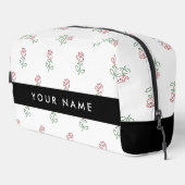 Rode rozen, patroon van Rozen, Jouw naam Toilettasje (Rechterhoek)
