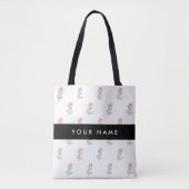 Rode rozen, patroon van Rozen, Jouw naam Tote Bag (Voorkant)