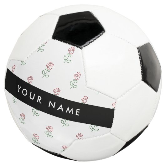 Rode rozen, patroon van Rozen, Jouw naam Voetbal (Drie kwart)