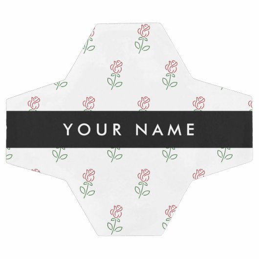 Rode rozen, patroon van Rozen, Jouw naam Voetbal (Enkel)