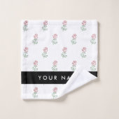 Rode Rozen, Patroon Van Rozen, Uw Naam Bad Handdoek (Wasdoekje)