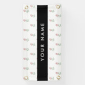 Rode Rozen, Patroon Van Rozen, Uw Naam Spandoek (Verticaal)