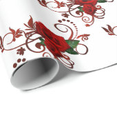 Rode rozen Patroonpapier Cadeaupapier (Rol Hoek)