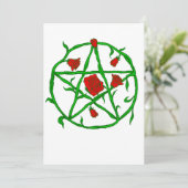 rode rozen pentagram gothic gothic wiccan kaart (Staand voorkant)