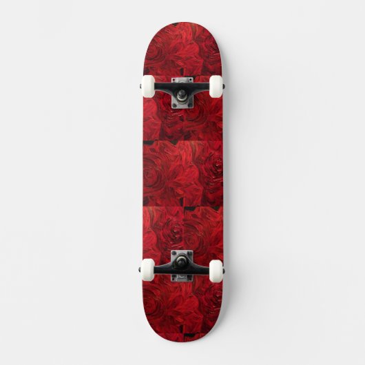 Rode Rozen Persoonlijk Skateboard (Voorkant)