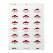 Rode rozen Persoonlijke de Etiketten van het Adres (Full Sheet)