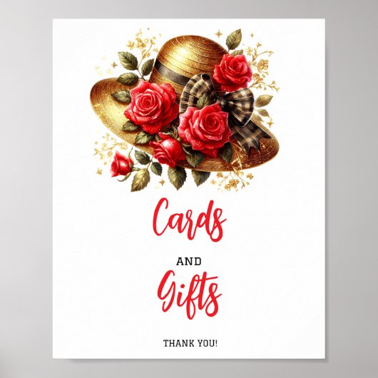 Rode Rozen Pet Derby Vrijgezellenfeest Tafeltekens Poster (Voorkant)