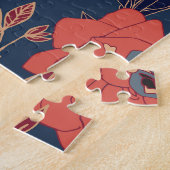 Rode rozen pioenen donkere achtergrond legpuzzel (Zijkant)