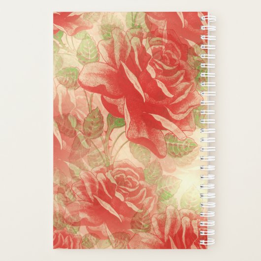 Rode rozen  platenplank planner (Achterkant)