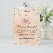 Rode rozen platte bedankkaart (Staand voorkant)