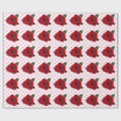 Rode rozen pokdots die papier verpakken (Vlak)