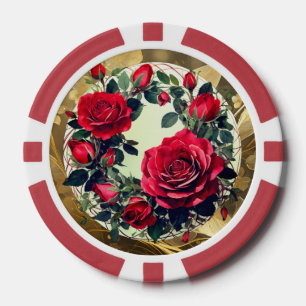 Rode rozen poker chips