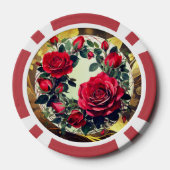 Rode rozen poker chips (Achterkant)