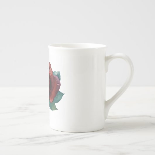 Rode rozen porselein kop (Rechts)