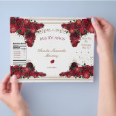 Rode Rozen Quinceañera Chip Bag Wrapper Flyer (Hand)