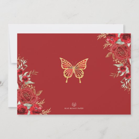 Rode Rozen Quinceañera Mis Quince Anos Foto Kaart (Achterkant)