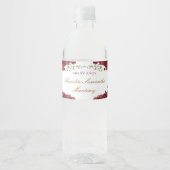 Rode Rozen Quinceañera Waterfleslabels Waterfles Etiket (Voorkant)