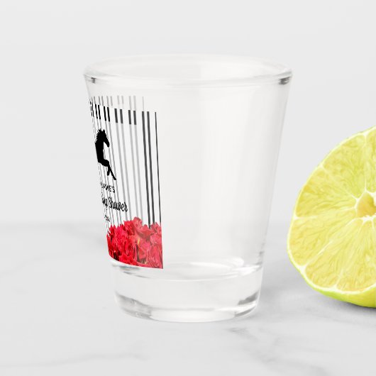 Rode Rozen Race Paard Derby Bruidsfeest Shot Glas (Rechts)