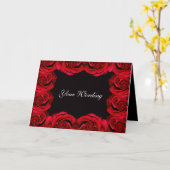 Rode rozen rand trim romantische kaart (tekst toev (Gele Bloem)