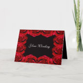 Rode rozen rand trim romantische kaart (tekst toev (Voorkant)