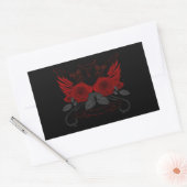 Rode rozen rechthoekige sticker (Envelop)