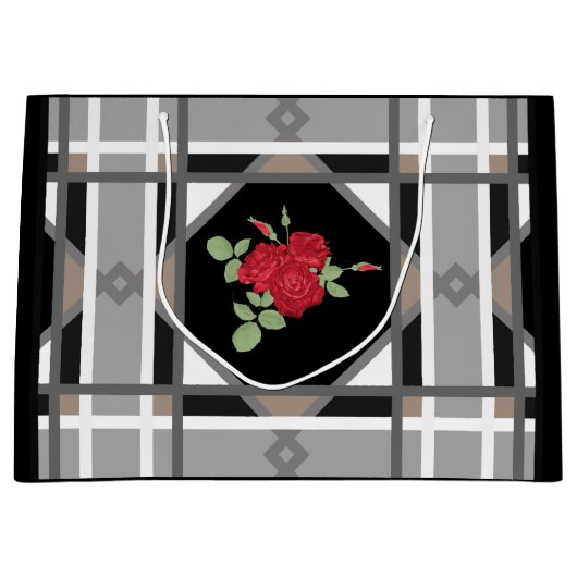 rode rozen, retro groot cadeauzakje (Voorkant)