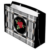 rode rozen, retro groot cadeauzakje (Achterkant Gekanteld)