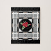 rode rozen, retro legpuzzel (Verticaal)