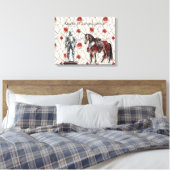 Rode Rozen Ridder in Schitterende Wapenrusting Canvas Afdruk (Insitu (Slaapkamer))