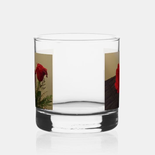 Rode Rozen Rocks Glas (Rechts)
