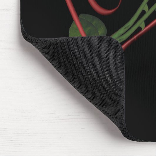 Rode Rozen Rode Hart Bloem Mousepad Muismat (Hoek)