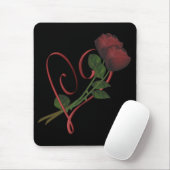 Rode Rozen Rode Hart Bloem Mousepad Muismat (Met muis)
