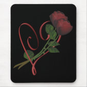 Rode Rozen Rode Hart Bloem Mousepad Muismat (Voorkant)