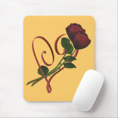 Rode Rozen Rode Hart Bloem Mousepad Muismat (Met muis)