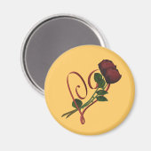 Rode Rozen Rode Hart Bloemmagneet Magneet (Voorkant / Achterkant)