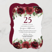 Rode Rozen Romantische 25e Trouwdag Kaart (Voorkant / Achterkant)