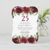 Rode Rozen Romantische 25e Trouwdag Kaart (Staand voorkant)
