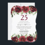 Rode Rozen Romantische 25e Trouwdag Kaart<br><div class="desc">Rode Rozen Romantische Uitnodigingen voor 25e Trouwdag

Bekijk de bijpassende collectie in de Niche and Nest Winkel</div>