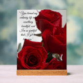 Rode Rozen Romantische Quote Acryl Bord (Neutraal)