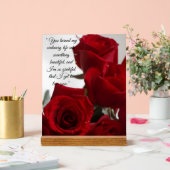 Rode Rozen Romantische Quote Acryl Bord (Huwelijk)
