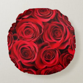 rode rozen rond kussen