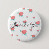 Rode rozen ronde button 5,7 cm (Voorkant)