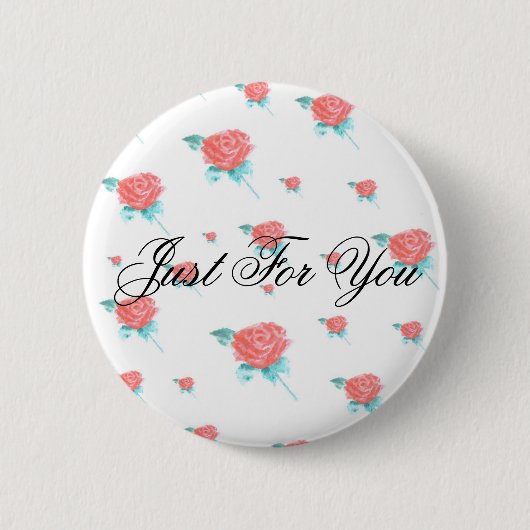 Rode rozen ronde button 5,7 cm (Voorkant)