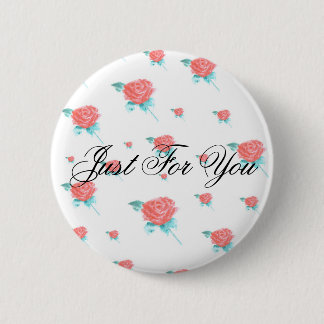 Rode rozen ronde button 5,7 cm