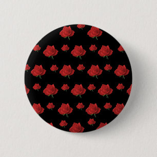 Rode rozen ronde button 5,7 cm