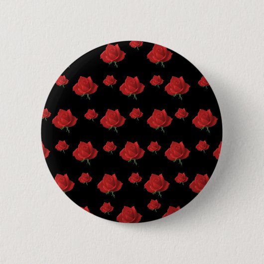 Rode rozen ronde button 5,7 cm (Voorkant)