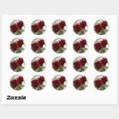 Rode rozen ronde sticker (Vel)
