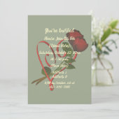Rode rozen rood hart elegant kaart (Staand voorkant)