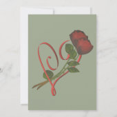 Rode rozen rood hart elegant kaart (Achterkant)